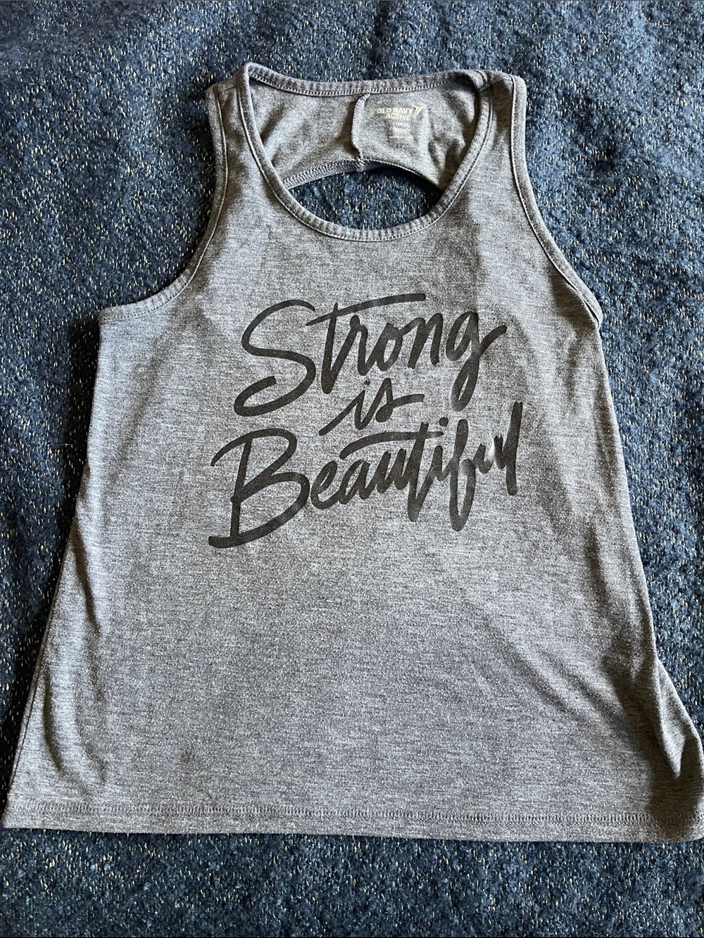 Old Navy Gray 'Strong Is Beautiful' Tank Top